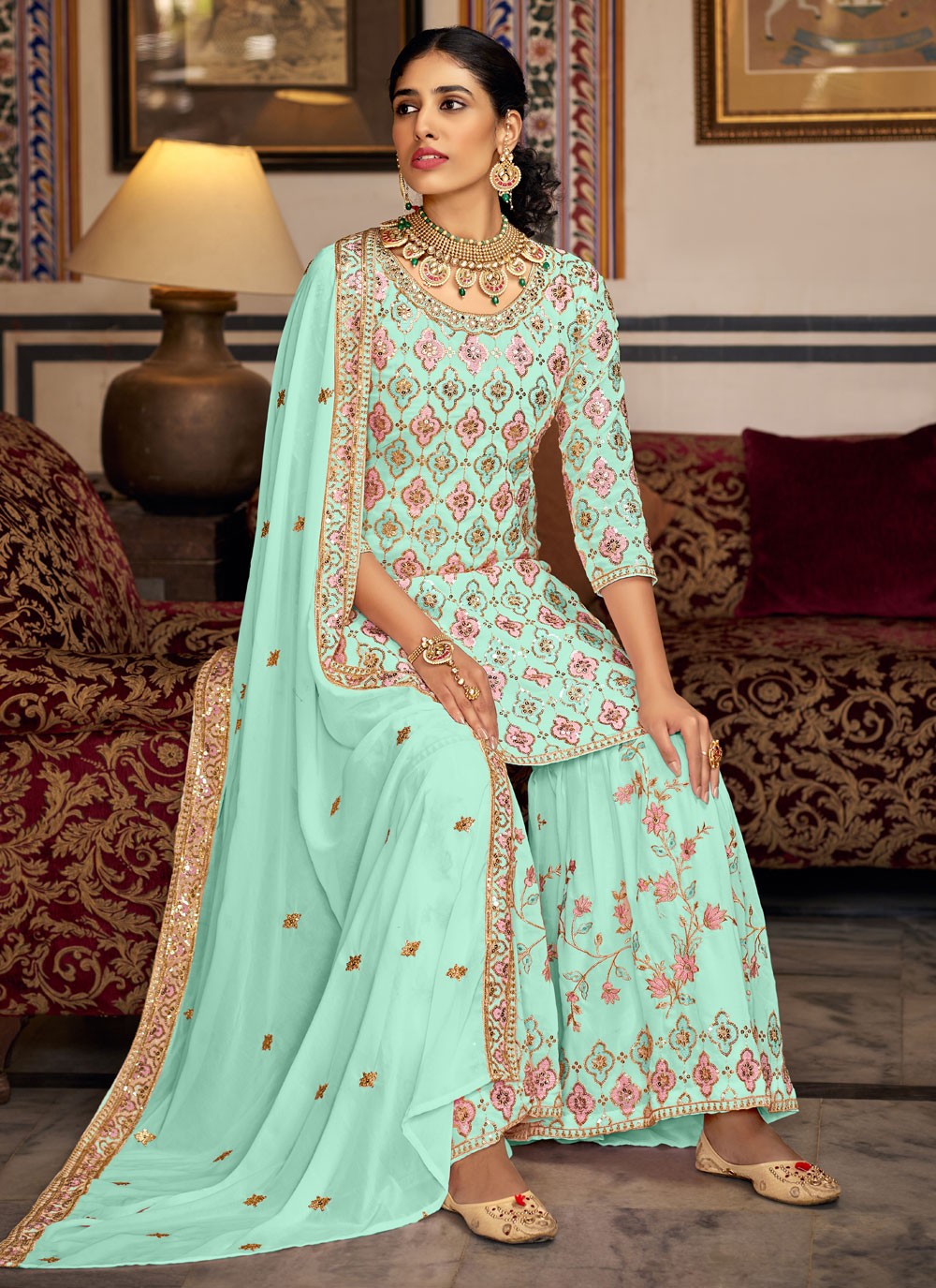 Faux Georgette Salwar Suit - T1603