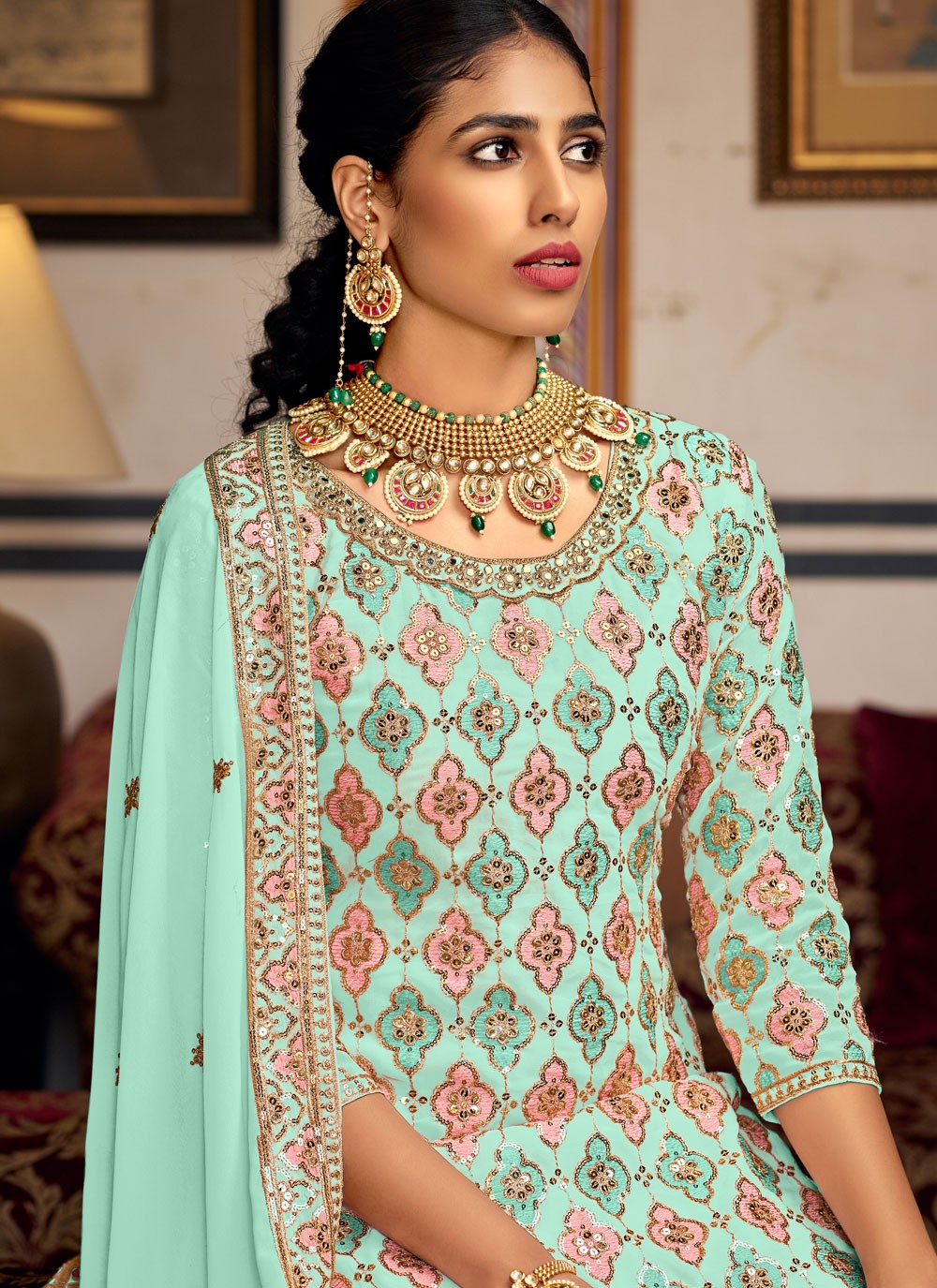 Faux Georgette Salwar Suit - T1603