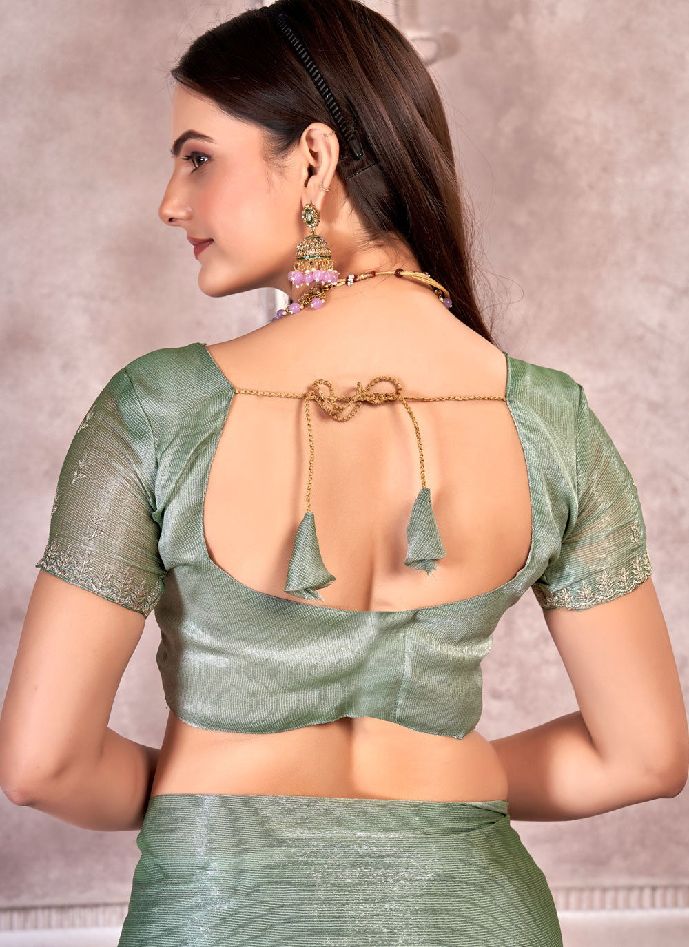 Classic Embroidered Chiffon Saree - S7304