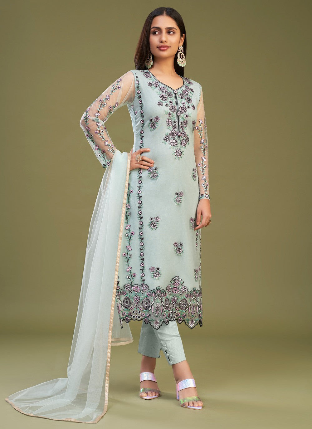 Net Salwar Suit - T1466