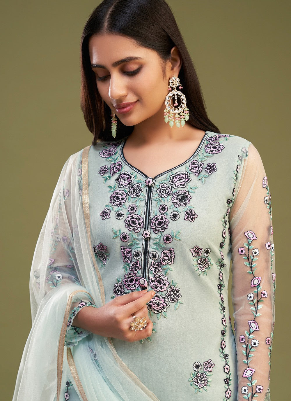 Net Salwar Suit - T1466