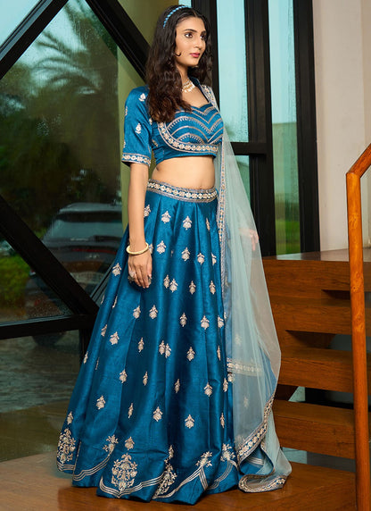 Embroidered Art Silk A - Line Lehenga - L2951