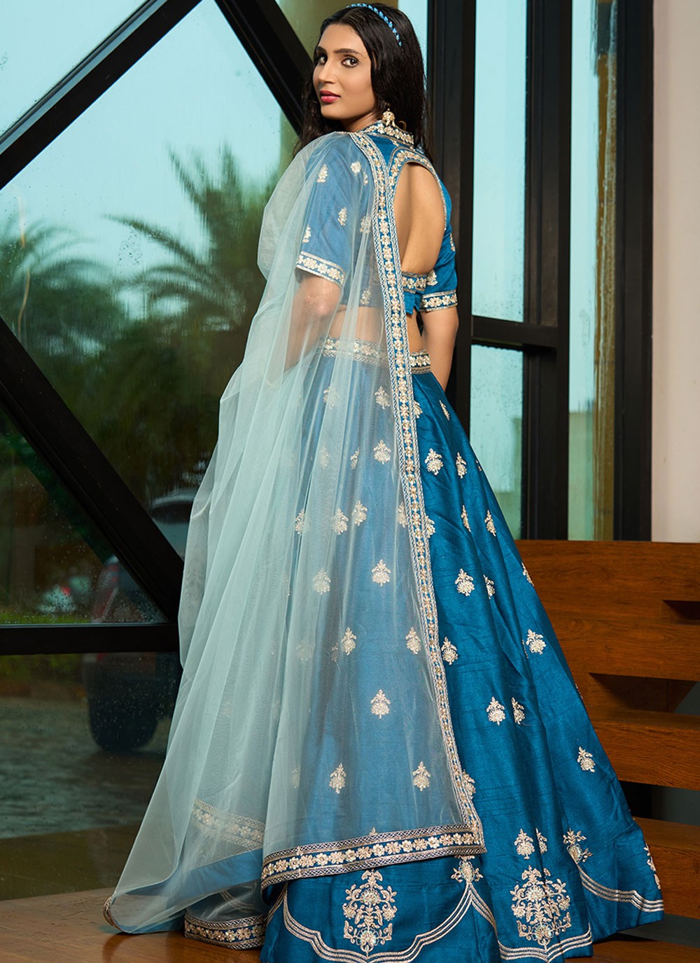 Embroidered Art Silk A - Line Lehenga - L2951