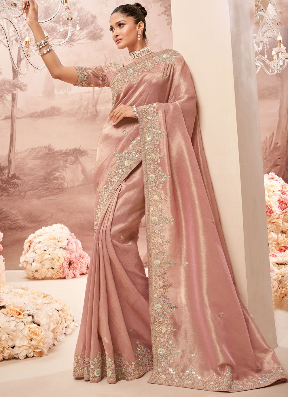 Classic Embroidered Viscose Saree - S8876