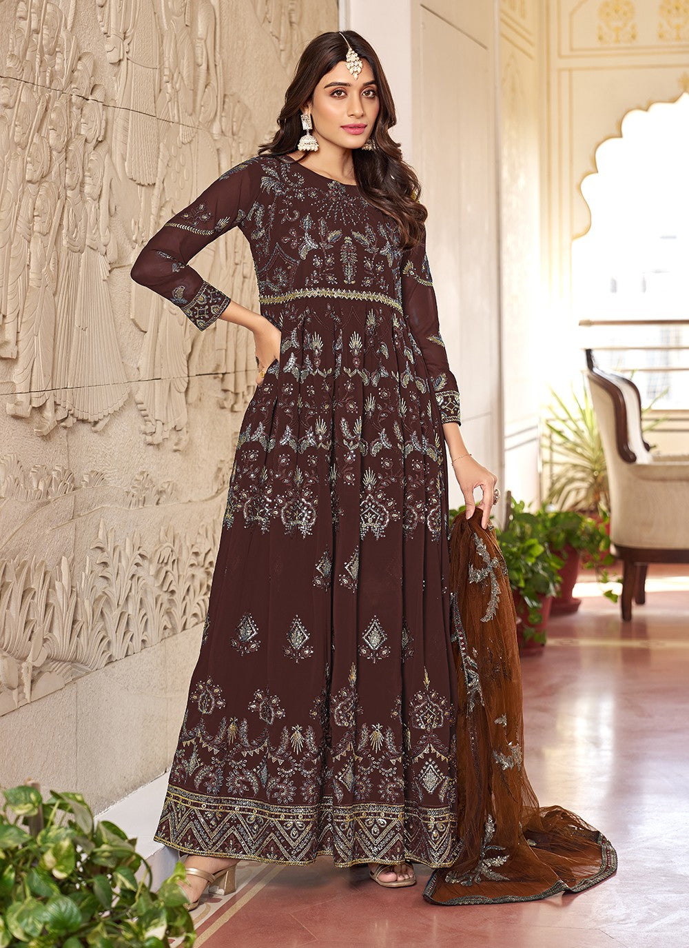 Faux Georgette Gown - G1312