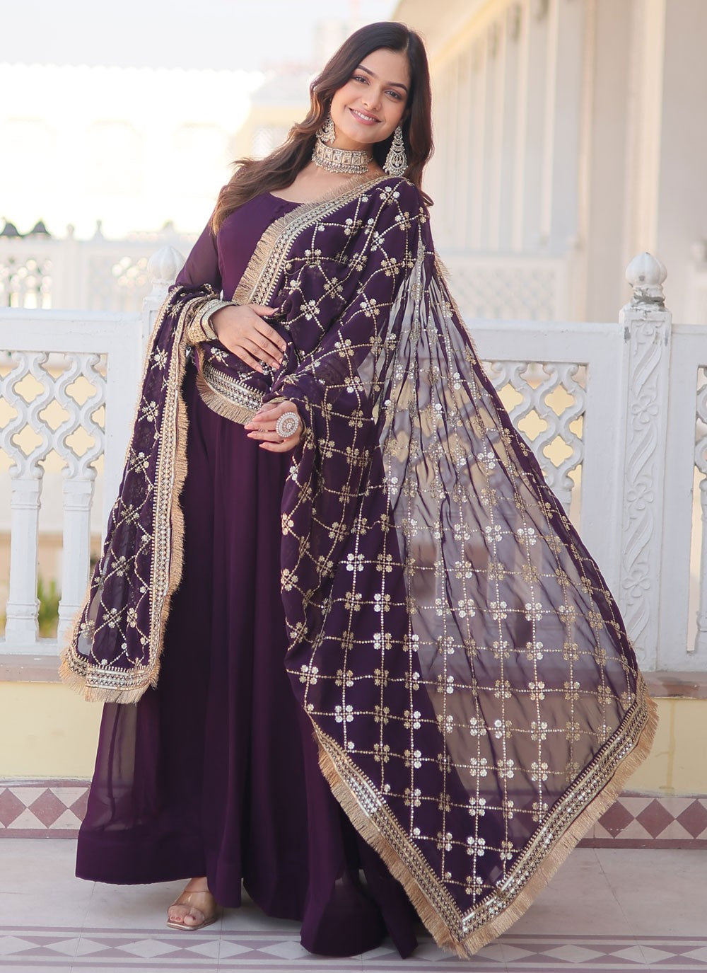 Faux Georgette Gown - G1258