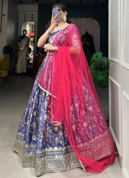 Digital Print Chinon A - Line Lehenga - L2943