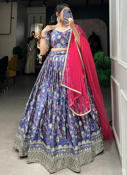 Digital Print Chinon A - Line Lehenga - L2943