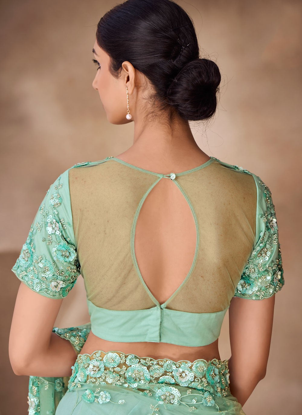 Classic Sequins Net Saree - S6568