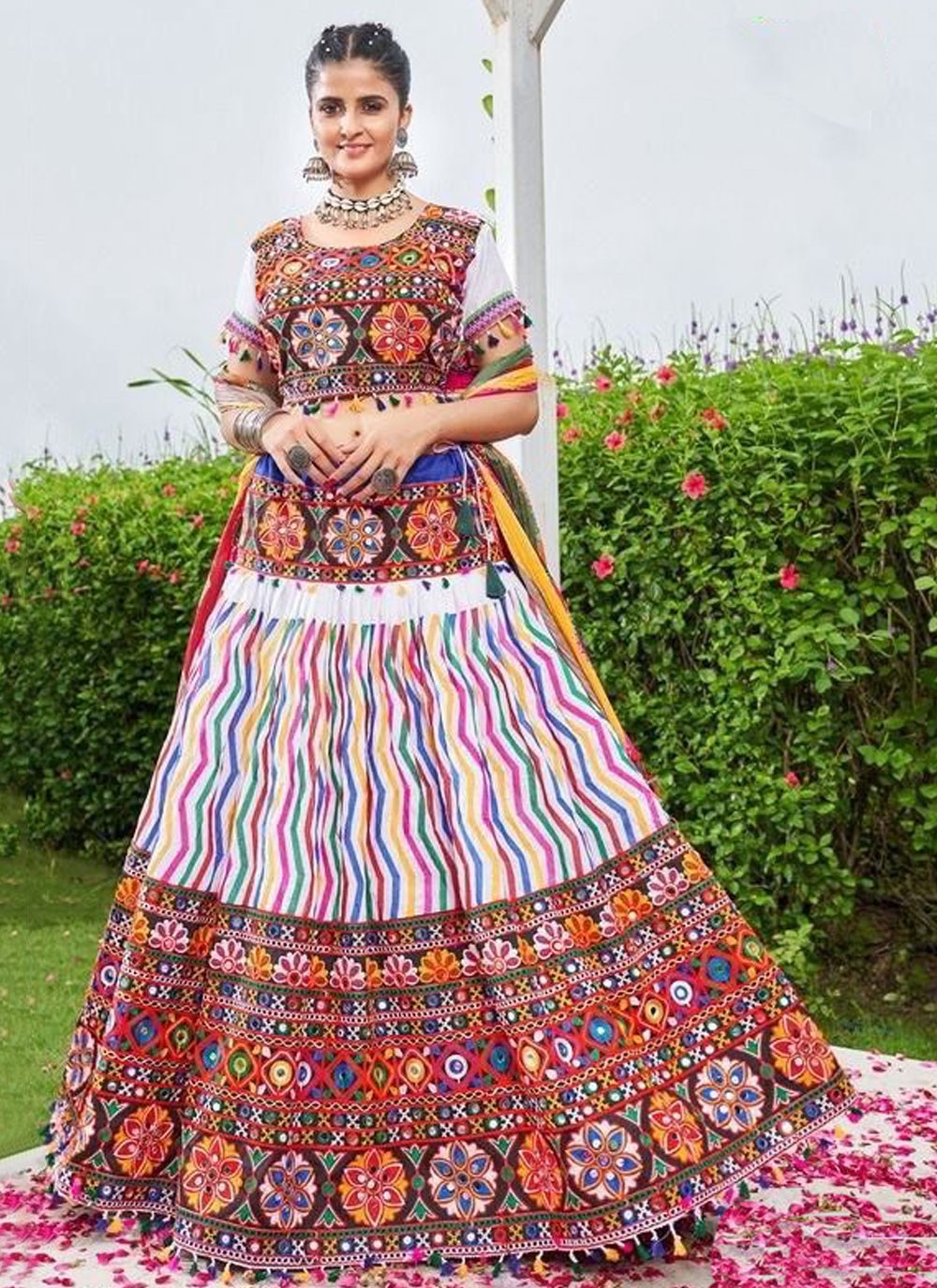 Embroidered Cotton Readymade Lehenga Choli - L2281