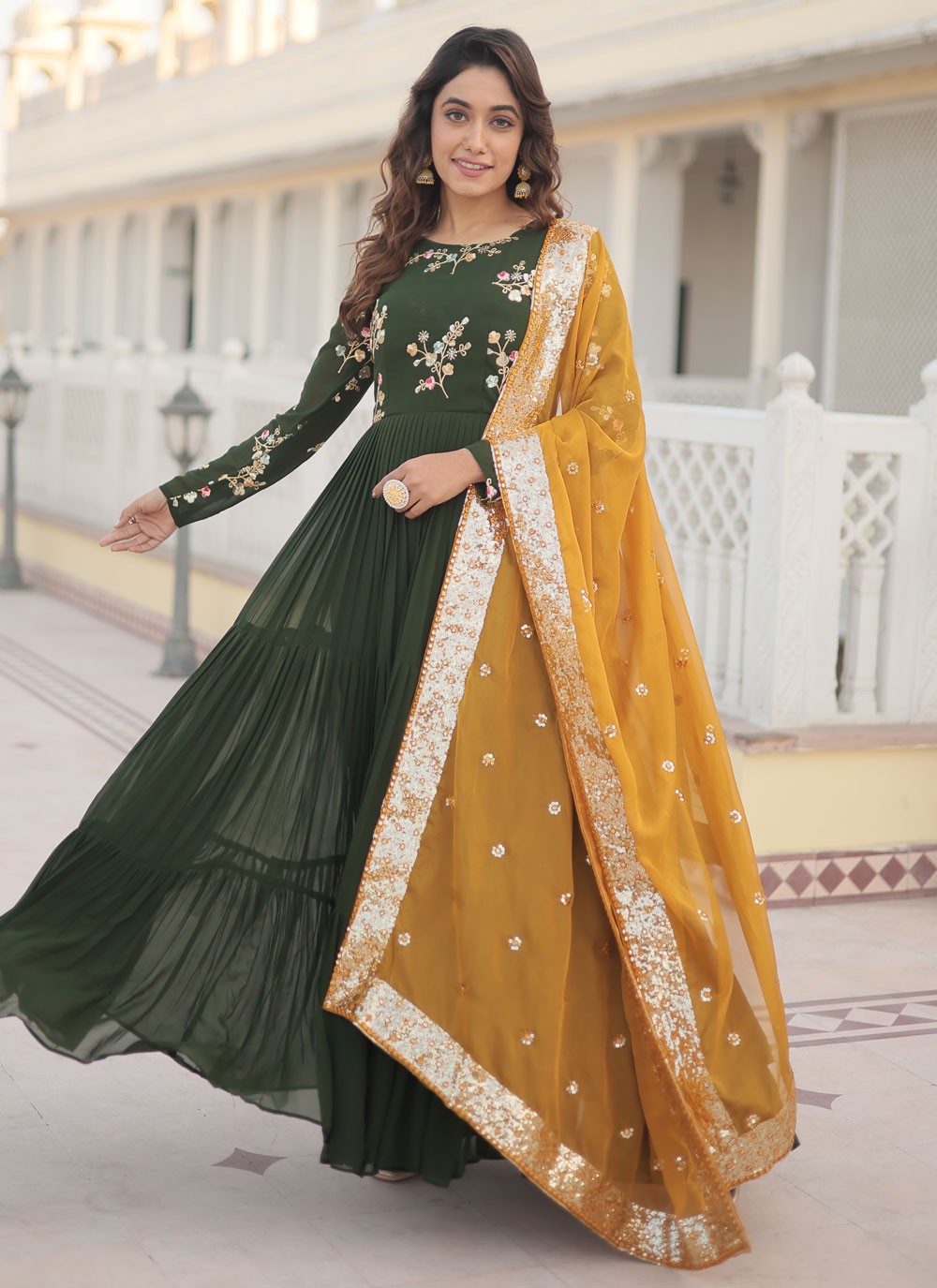 Faux Georgette Gown - G1343