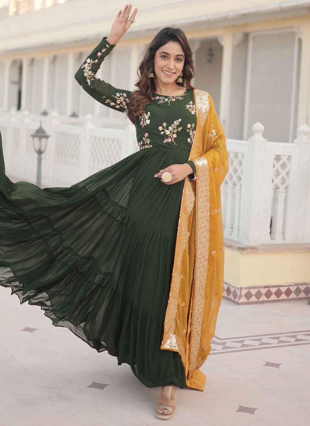 Faux Georgette Gown - G1343
