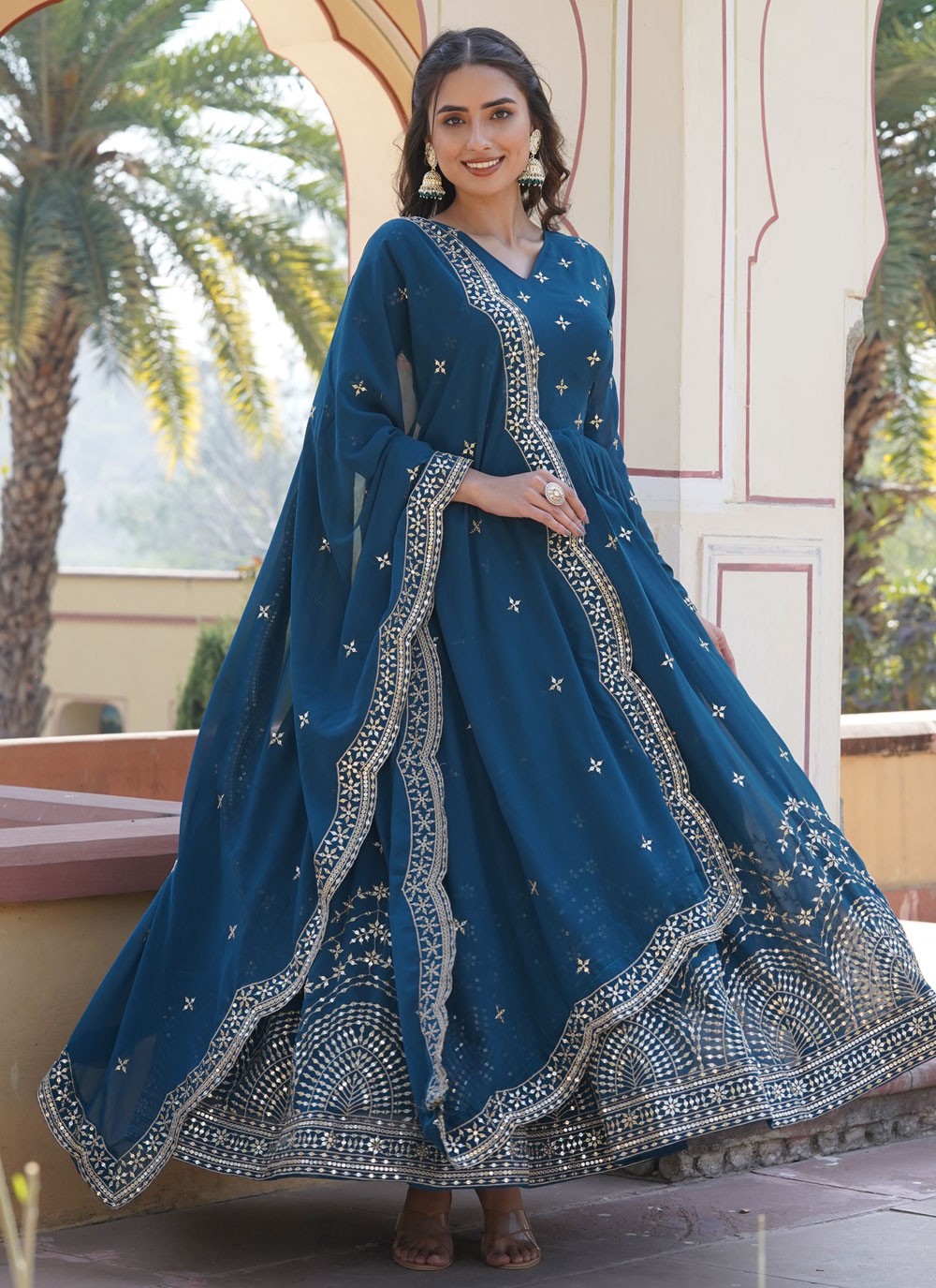 Faux Georgette Gown - G1366