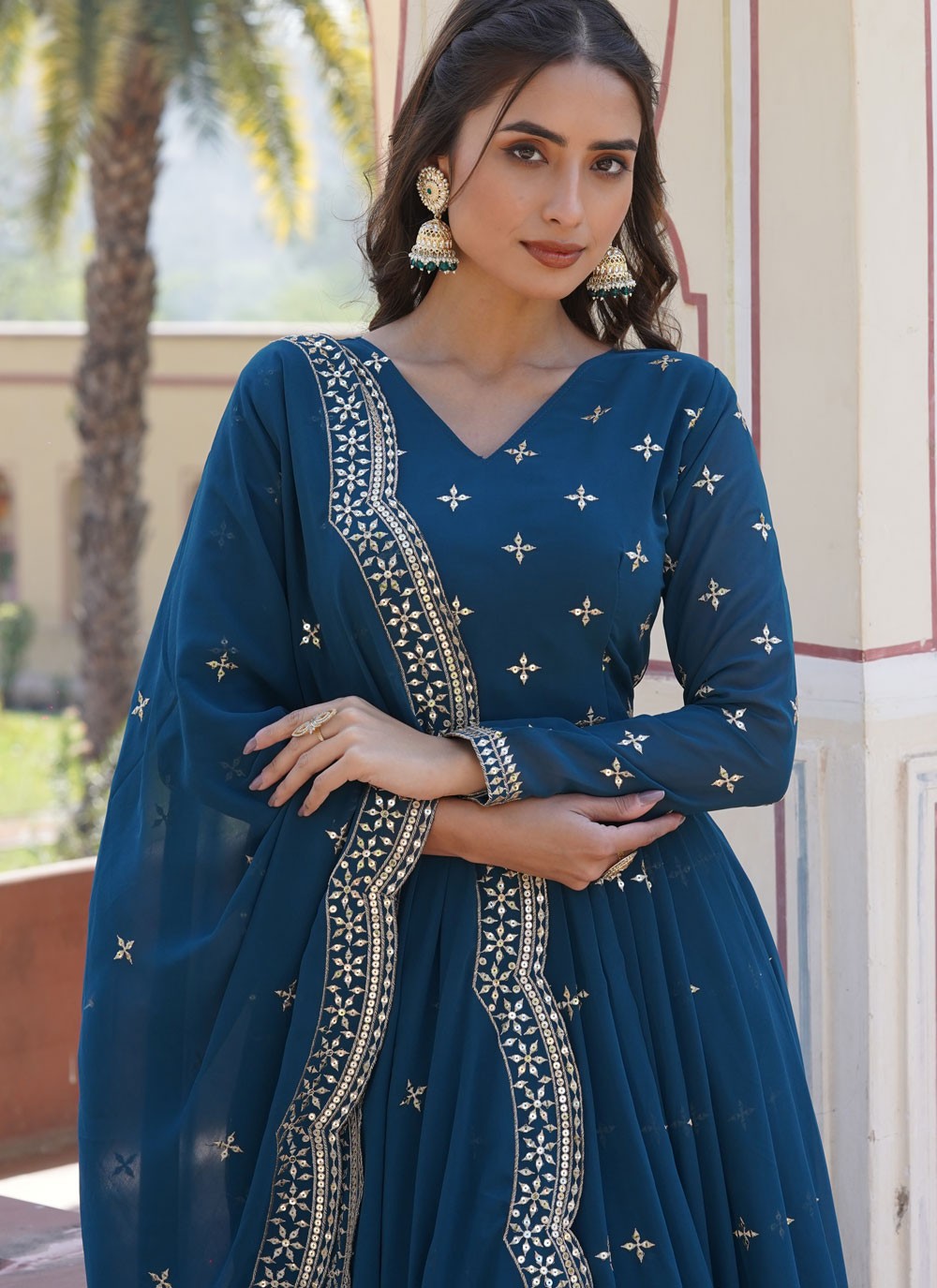 Faux Georgette Gown - G1366