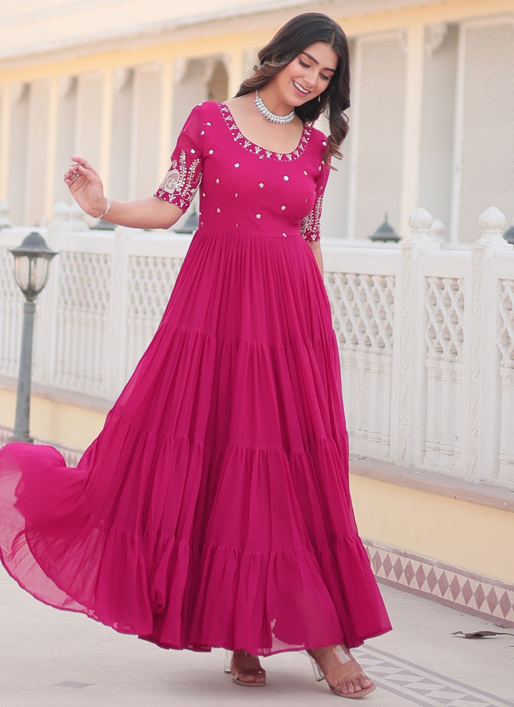 Faux Georgette Gown - G1392