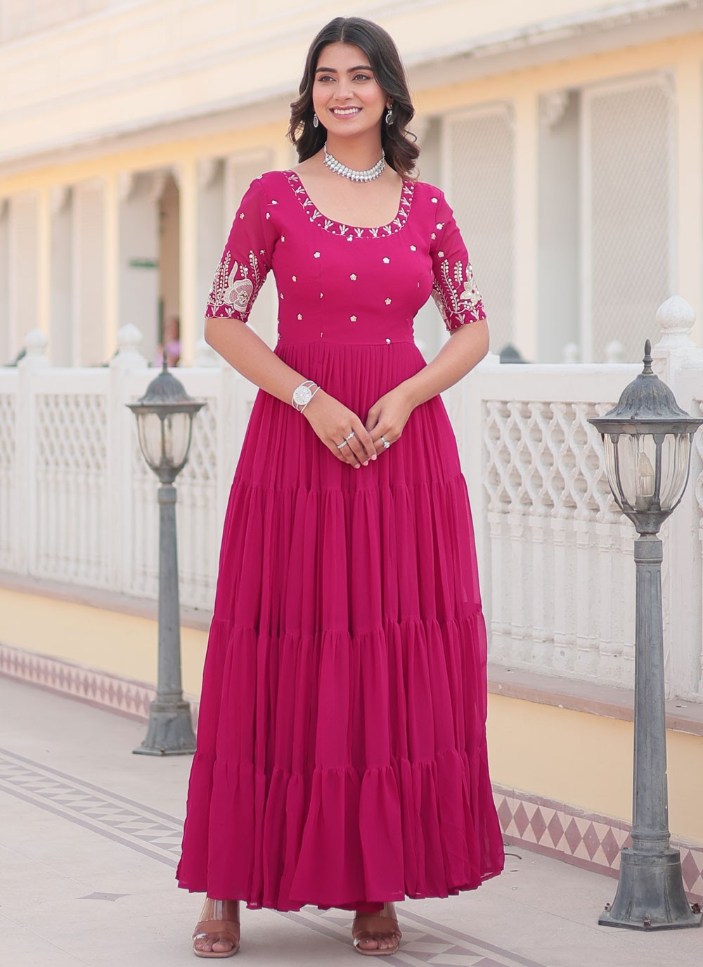 Faux Georgette Gown - G1392