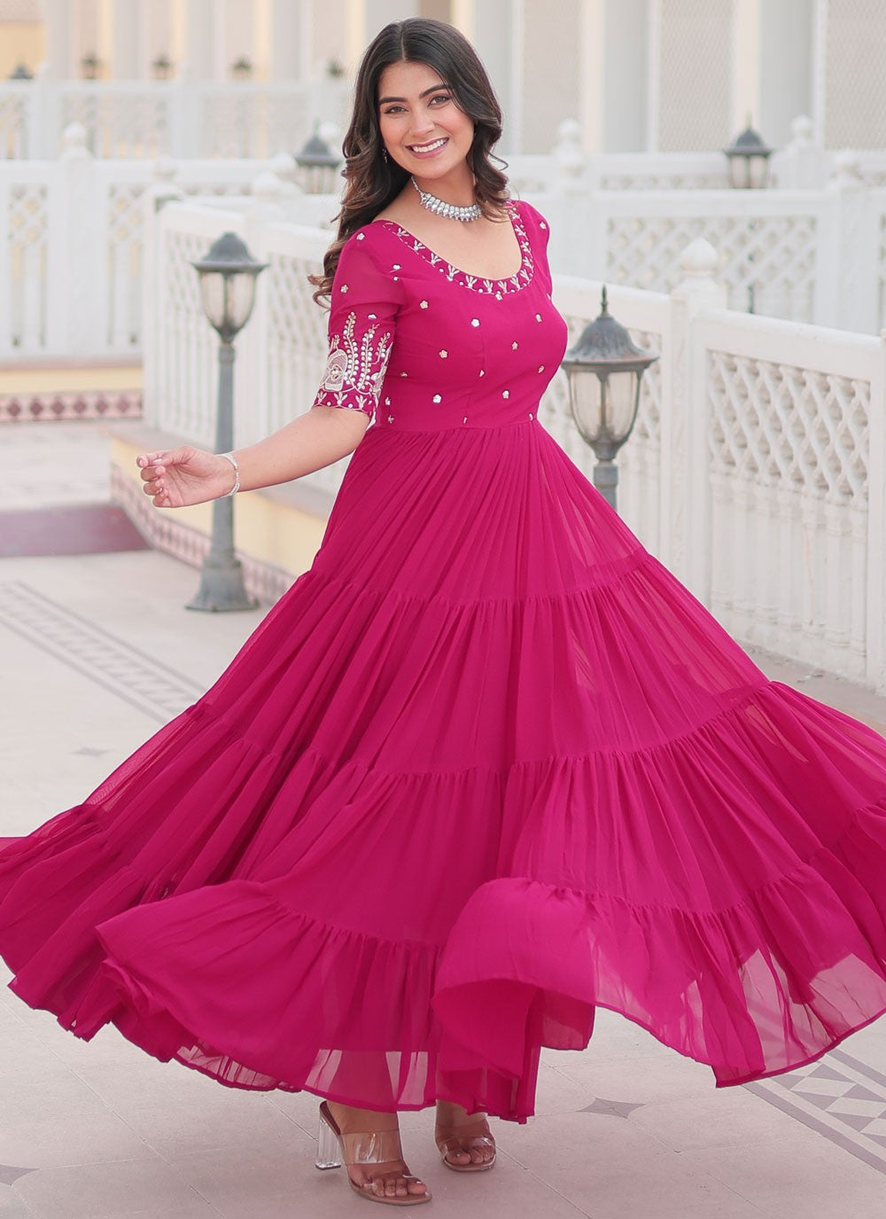 Faux Georgette Gown - G1392