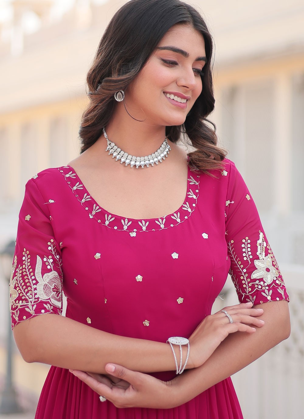 Faux Georgette Gown - G1392