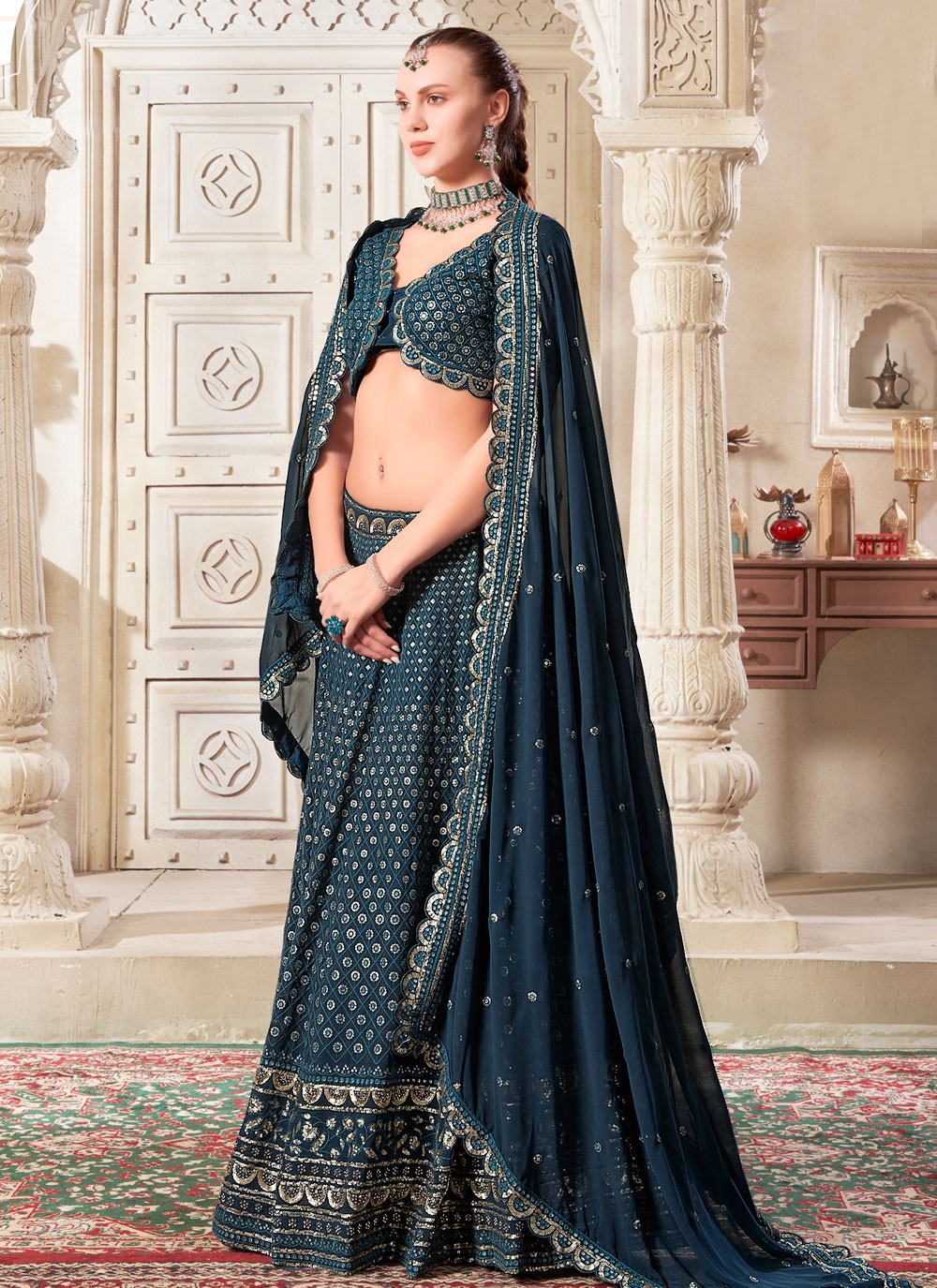 Diamond Net A - Line Lehenga - L2369