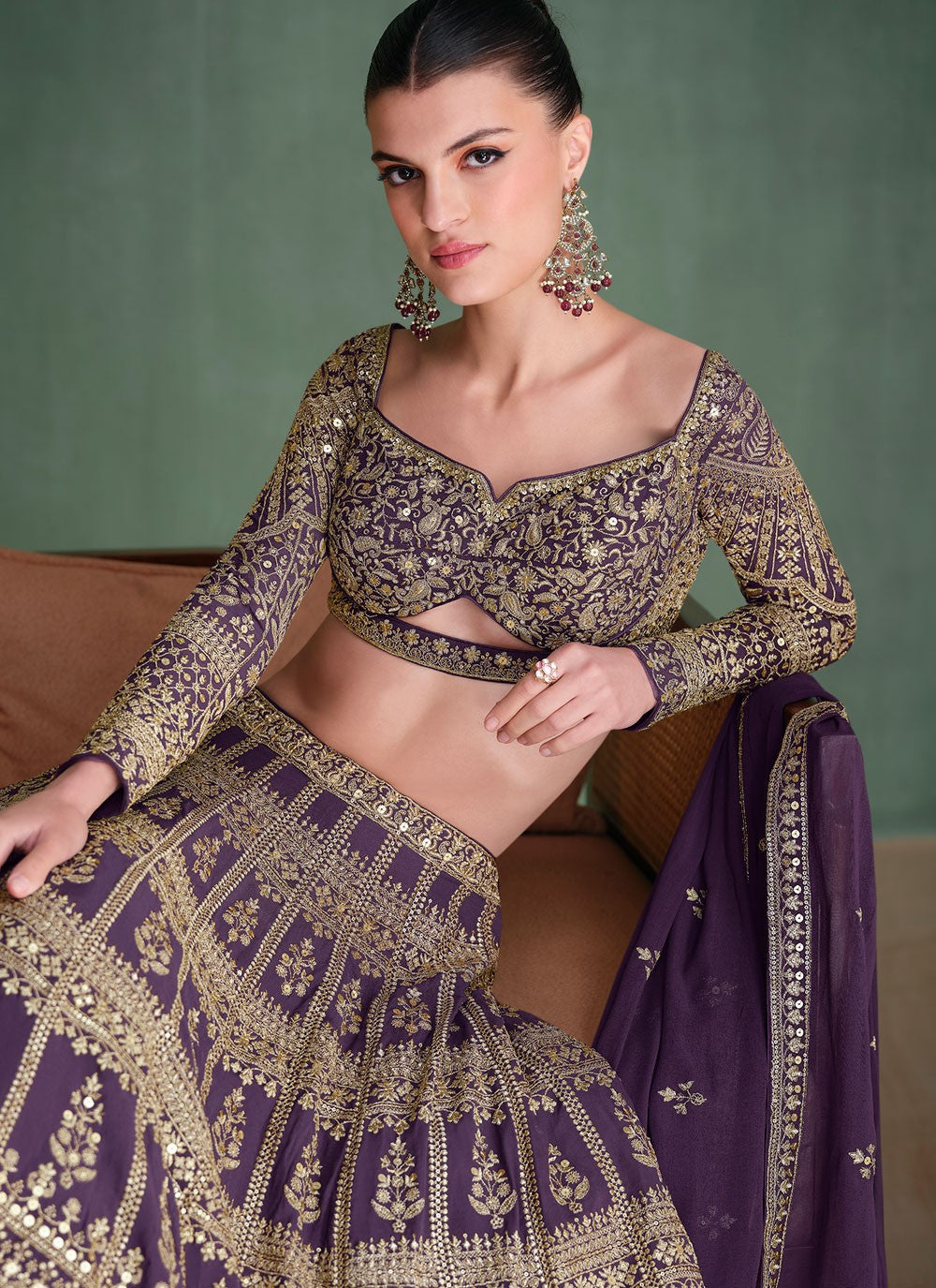 Embroidered Georgette Readymade Lehenga Choli - L2596
