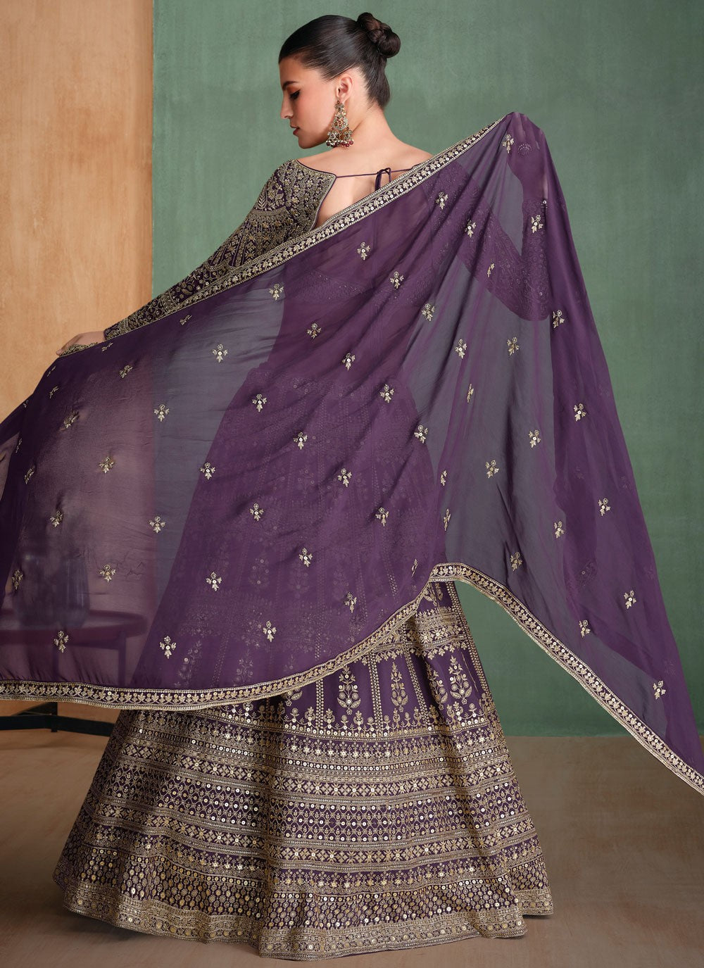 Embroidered Georgette Readymade Lehenga Choli - L2596