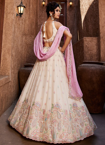 Georgette Engagement, Mehandi & Sangeet, Reception, Wedding A - Line Lehenga L3518