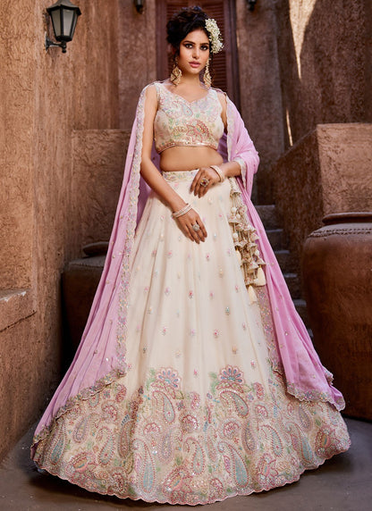 Georgette Engagement, Mehandi & Sangeet, Reception, Wedding A - Line Lehenga L3518