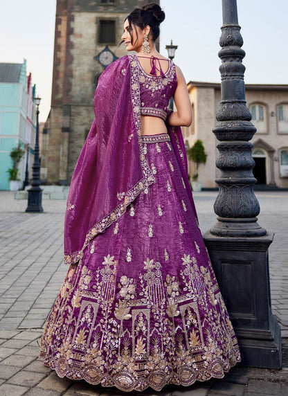 Tissue Engagement, Mehandi & Sangeet, Reception, Wedding A - Line Lehenga L3528
