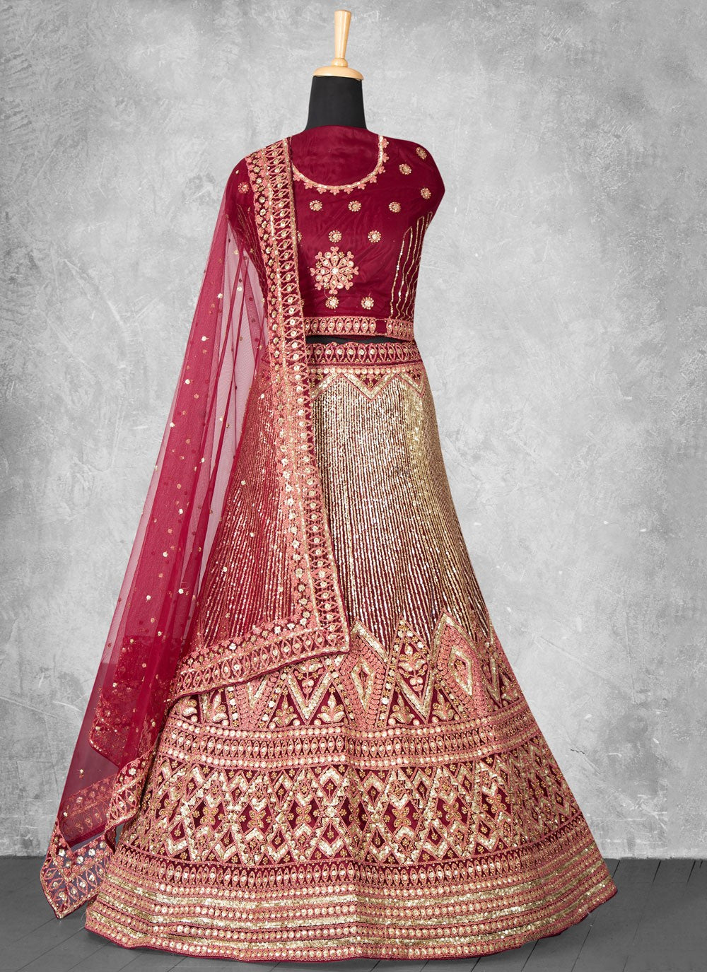 Velvet Engagement, Mehandi & Sangeet, Reception A - Line Lehenga L3592