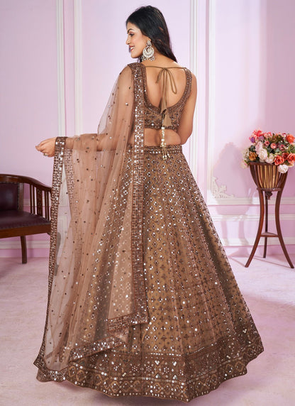 Embroidered Net A - Line Lehenga - L2142
