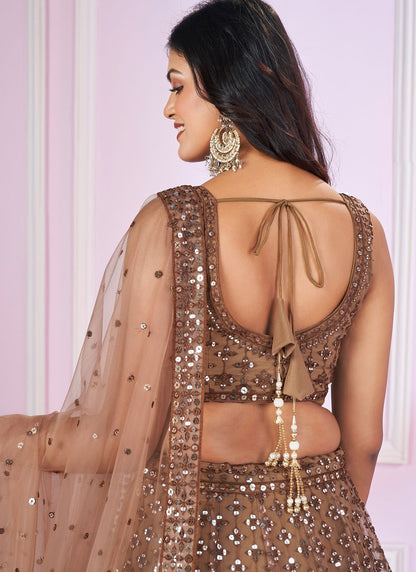 Embroidered Net A - Line Lehenga - L2142
