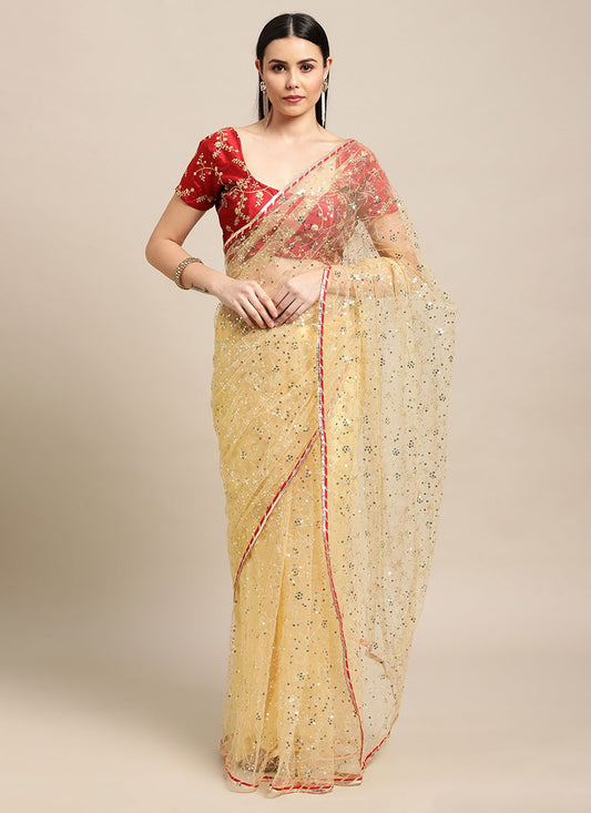 Classic Sequins Net Saree - S6238