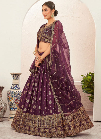 Embroidered Pure Dola Lehenga - L3098