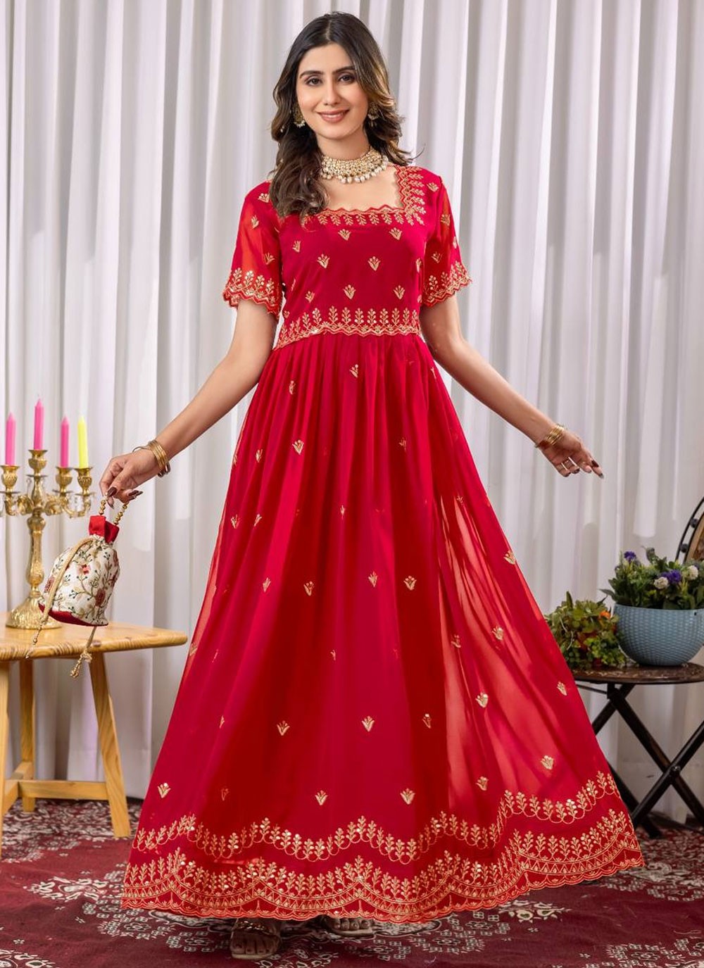 Faux Georgette Casual, Festival Gown G19869