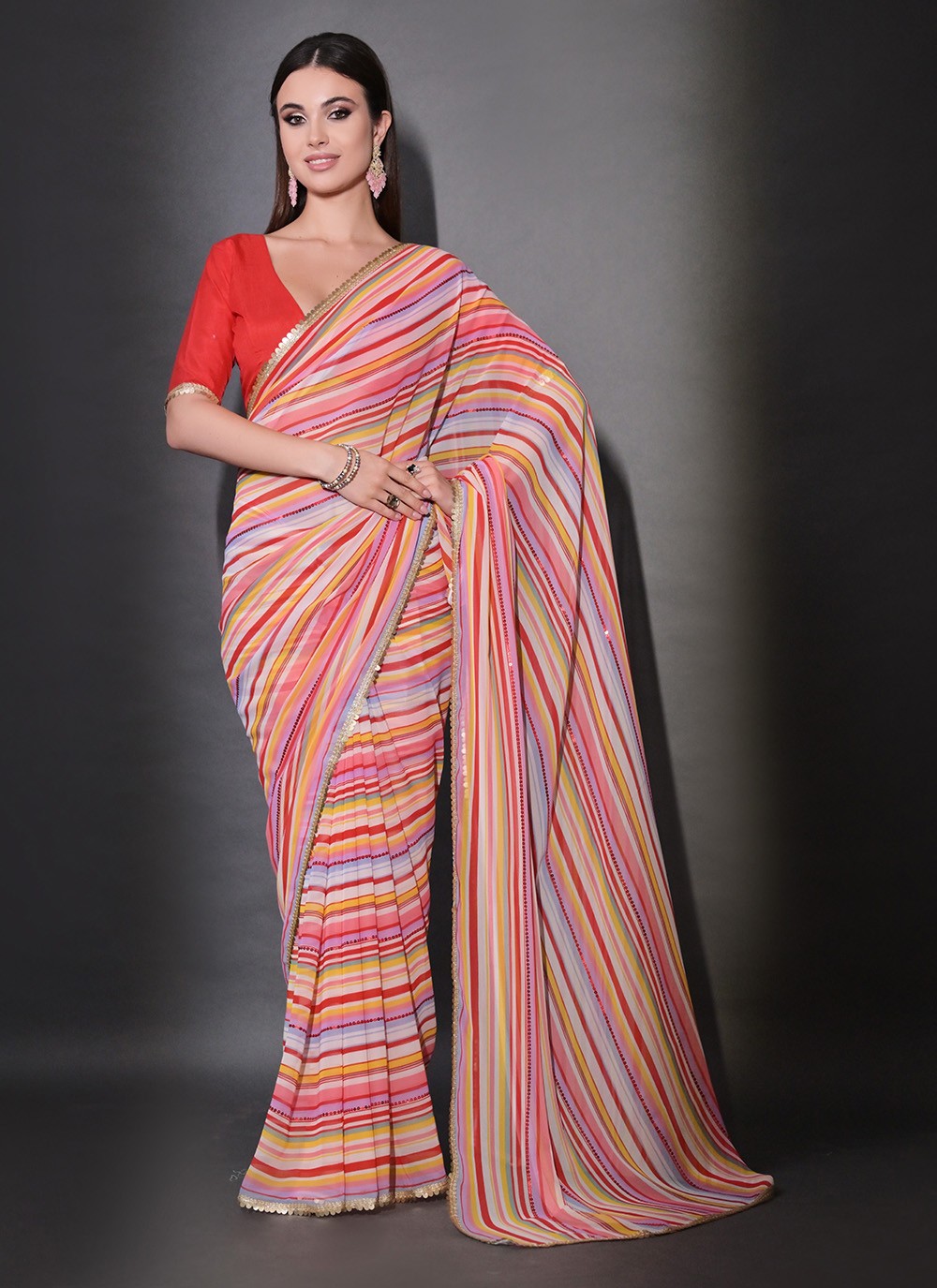 Classic Sequins Georgette Saree - S7194