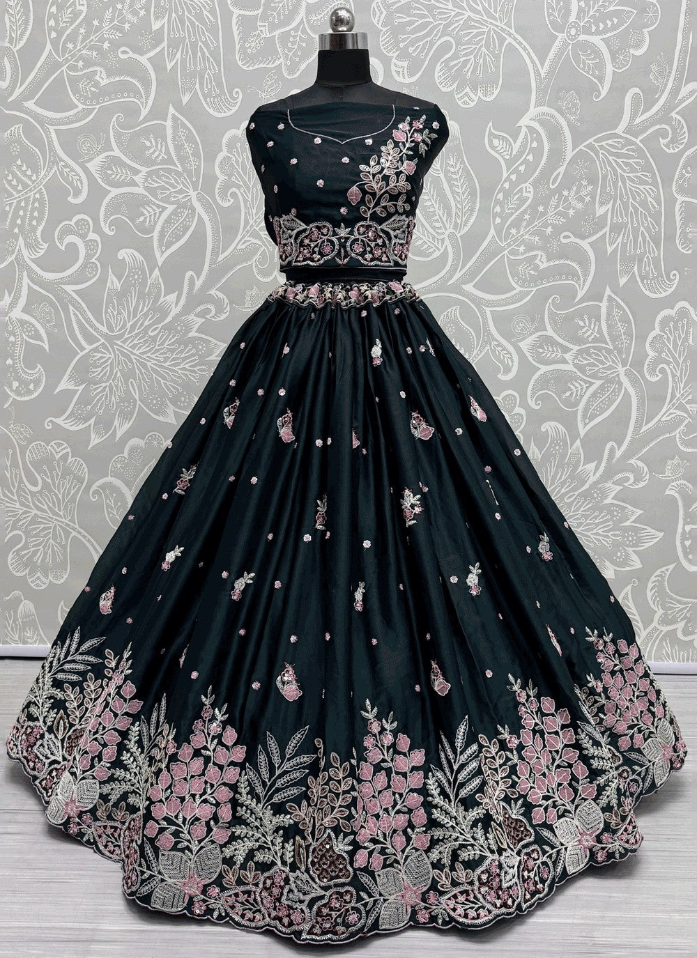 Embroidered Silk A - Line Lehenga - L2906