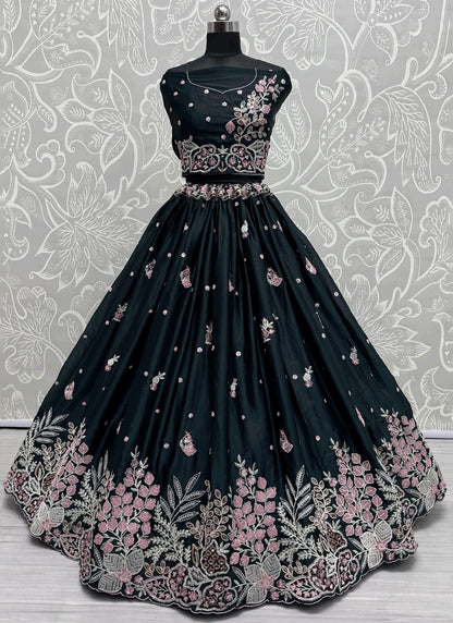 Embroidered Silk A - Line Lehenga - L2906