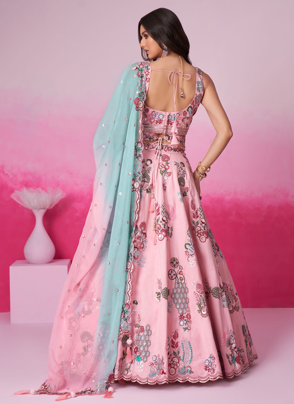 Embroidered Silk A - Line Lehenga - L2233
