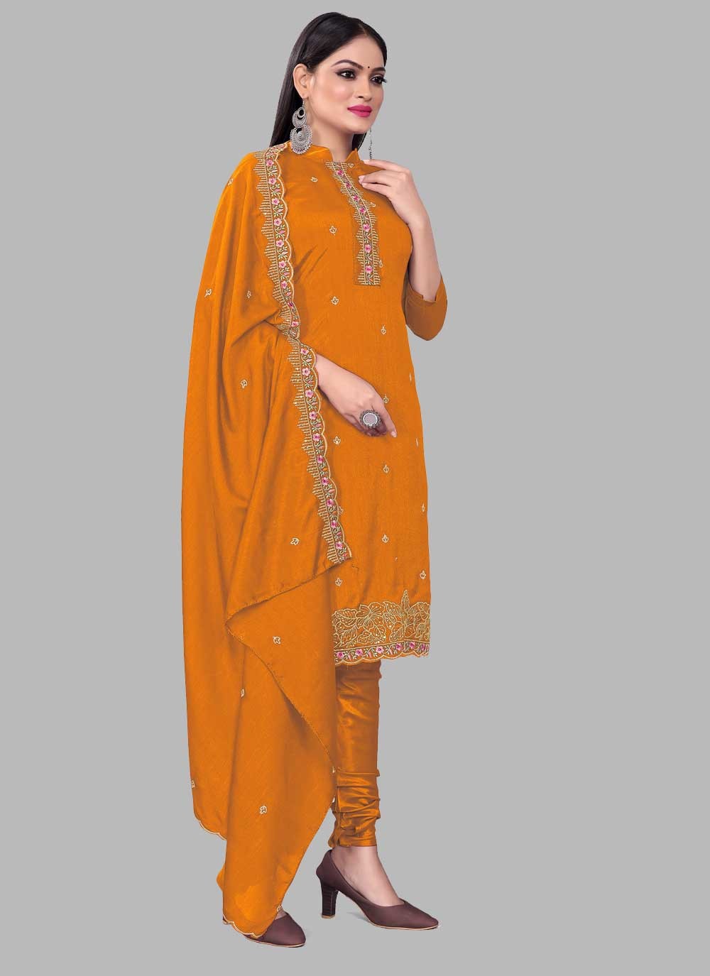 Silk Churidar Suit - T1285