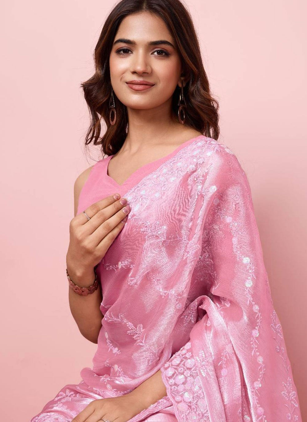 Classic Embroidered Silk Saree - S6482