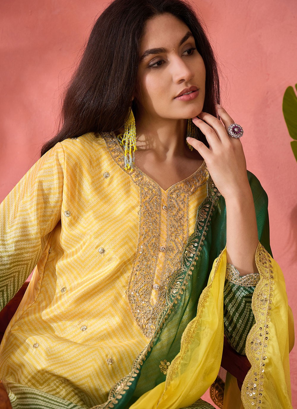 Archive Embroidered, Sequins, Zari 316804 Green T6831