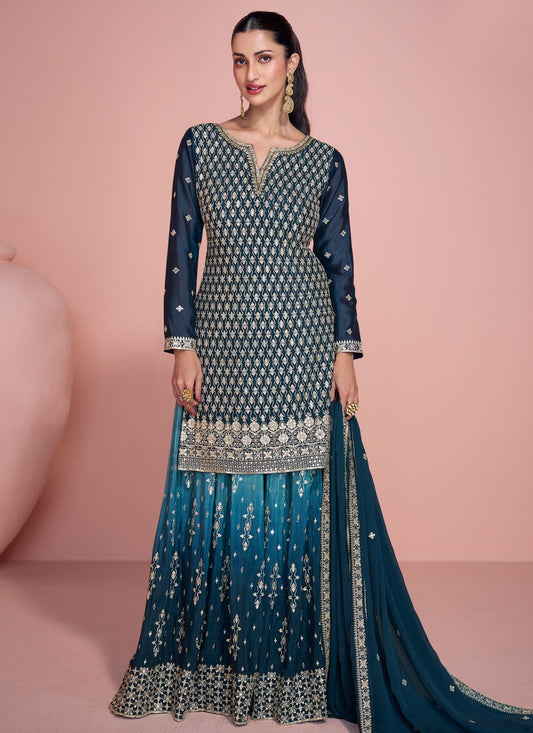 Sharara Suit Sequins, Thread Morpeach T7460