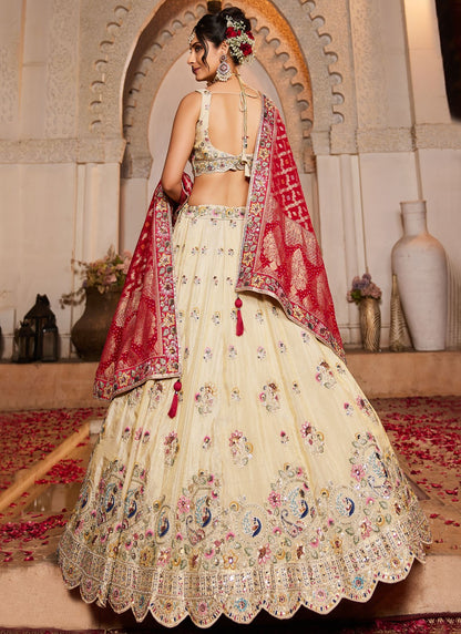 Tissue Engagement, Mehandi & Sangeet, Reception, Wedding A - Line Lehenga L3514