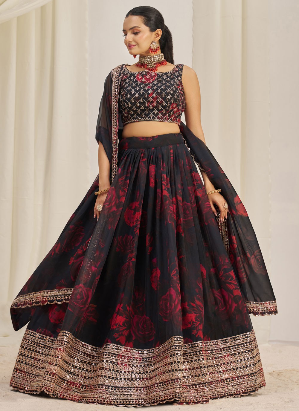 Dori Work Organza A - Line Lehenga - L2373