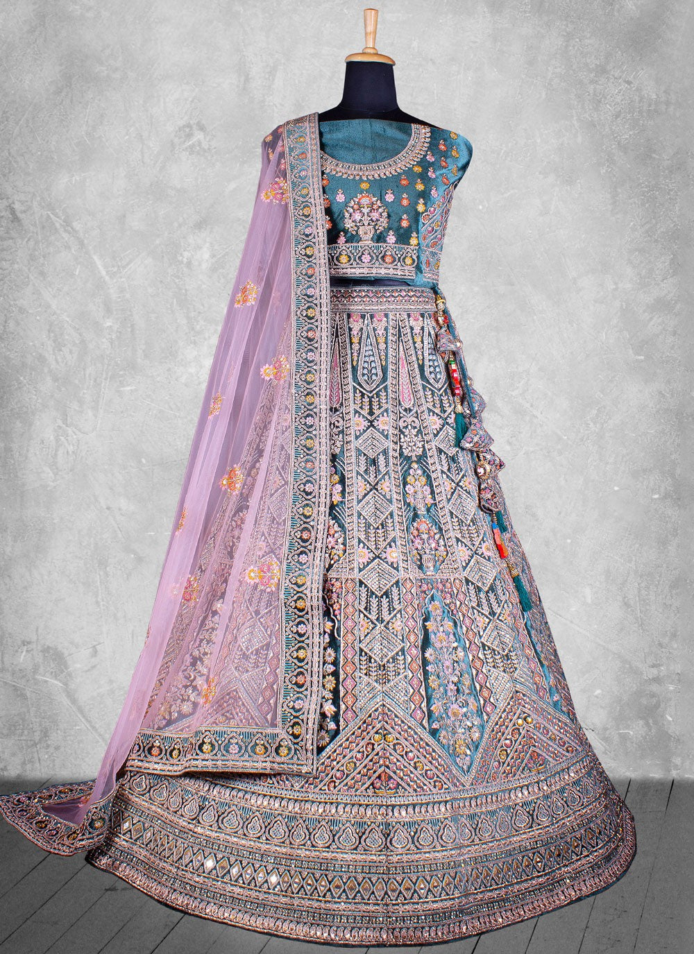 Velvet Engagement, Mehandi & Sangeet, Reception A - Line Lehenga L3588