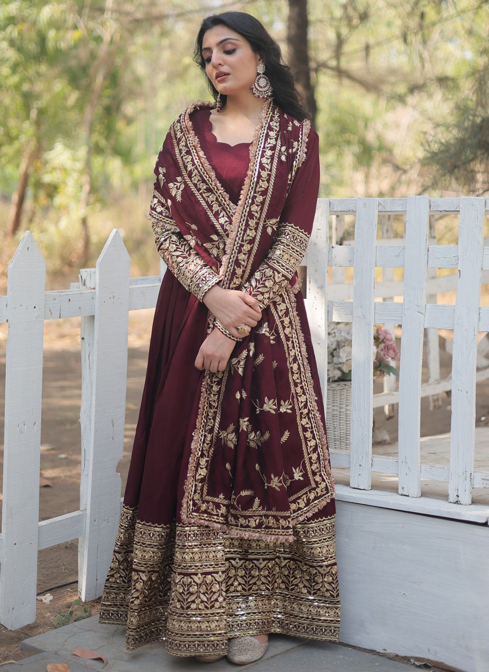 Vichitra Silk Gown - G1527
