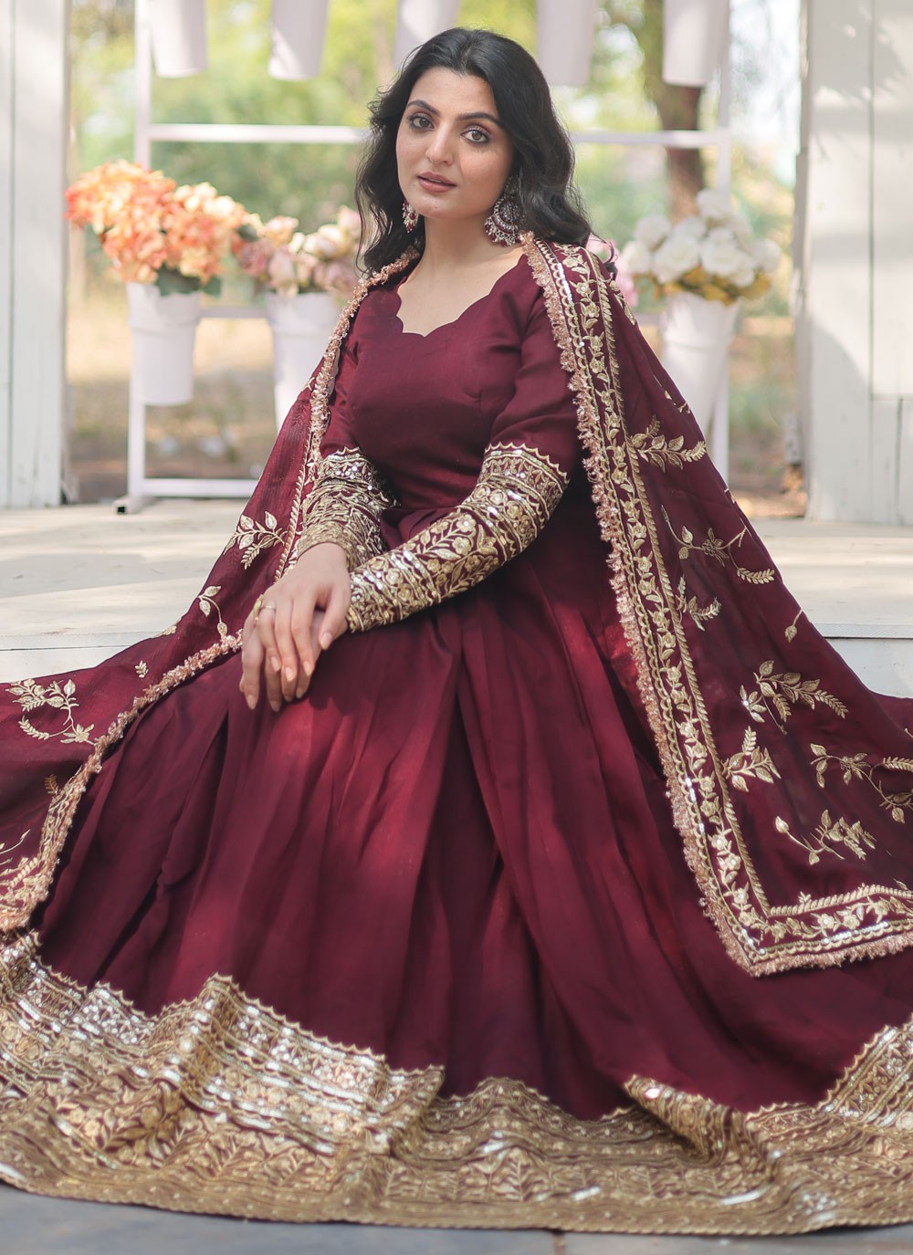 Vichitra Silk Gown - G1527