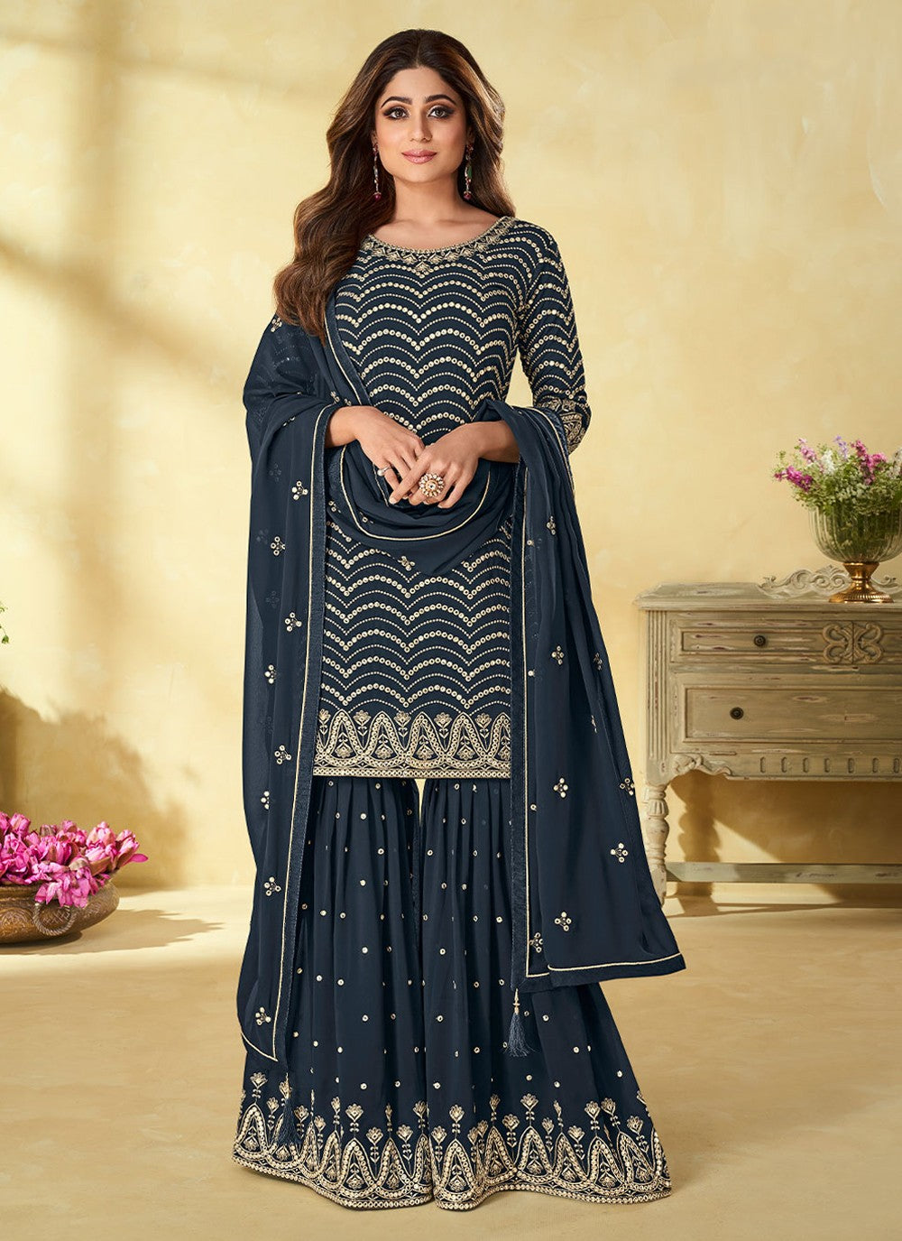 Pure Georgette Bollywood Style - T809