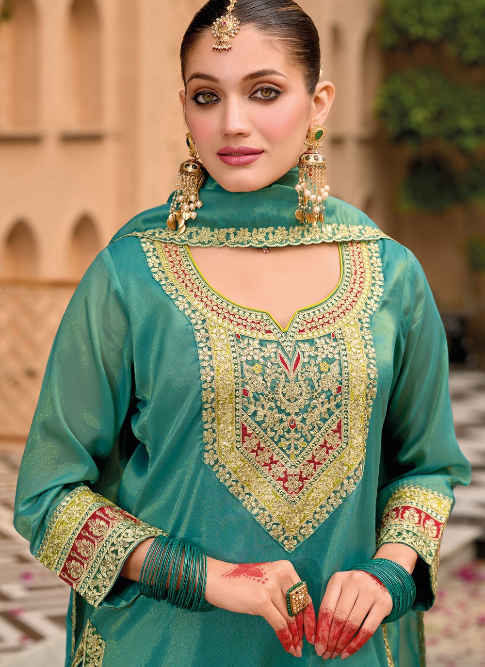 Salwar Suit Embroidered Rama Shimmer T5521