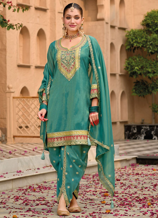 Salwar Suit Embroidered Rama Shimmer T5521
